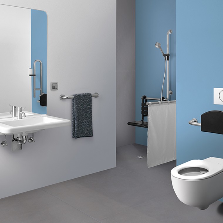 Pflegeeinrichtungen, Barrierefreiheit, Bewegungsfreiheit, barrierefreie Bäder, unterfahrbare Waschtische, Lichtspiegelelemente