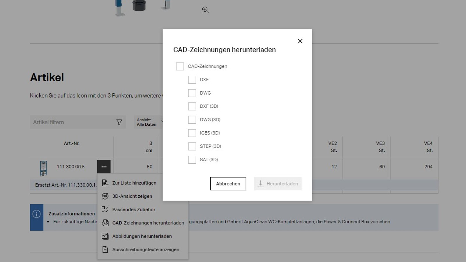 CAD-Daten herunterladen - Schritt 3