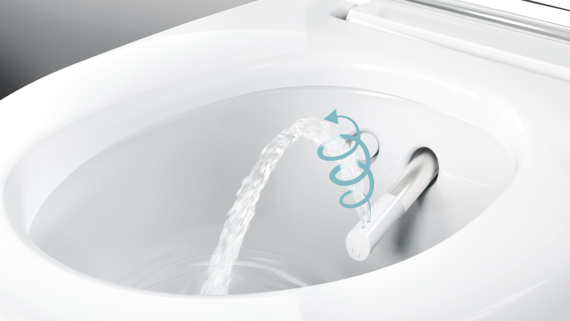 Geberit AquaClean WhirlSpray-Duschtechnologie