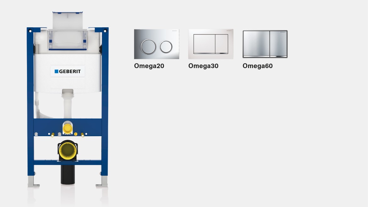 Geberit Omega Spülkasten und Betätigungsplatten