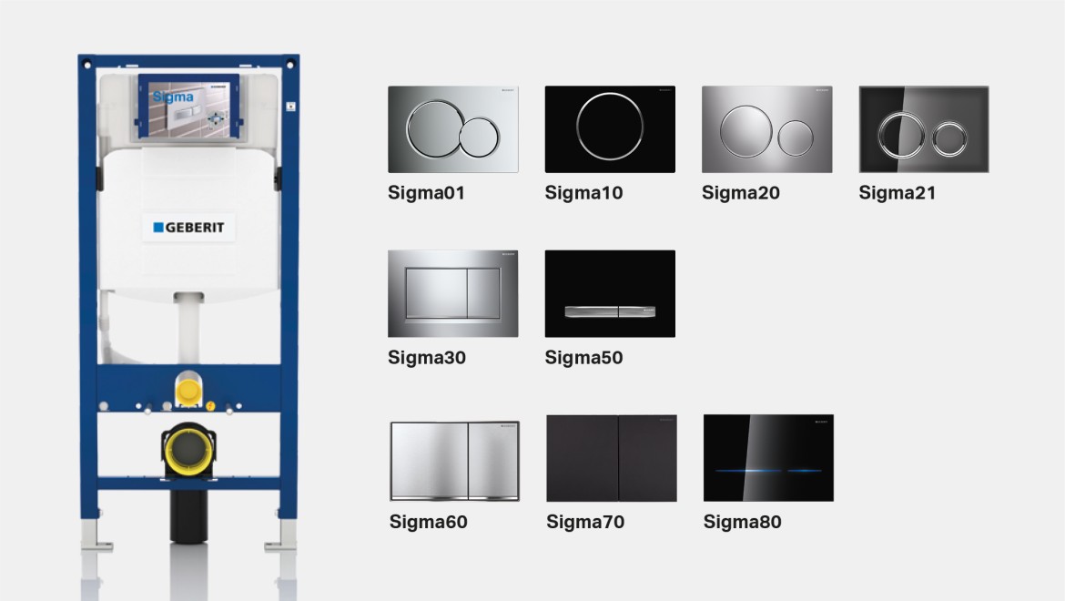 Geberit Sigma Spülkasten und Betätigungsplatten