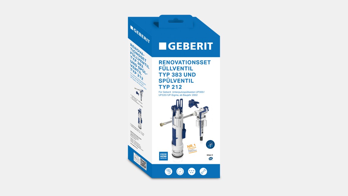Geberit Renovationsset mit Füllventil Typ 383 und Spülventil Typ 212 Geberit Renovationsset mit Füllventil Typ 383 und Spülventil Typ 212