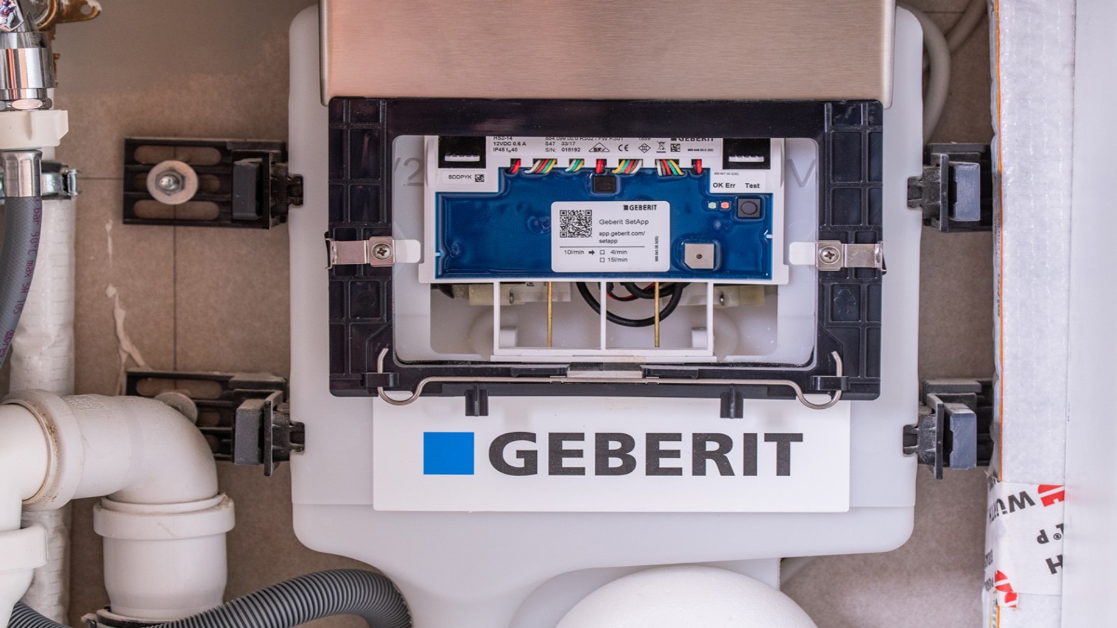 QR-Code, mit dem die Geberit SetApp zur Bedienung der Hygienespülung heruntergeladen werden kann