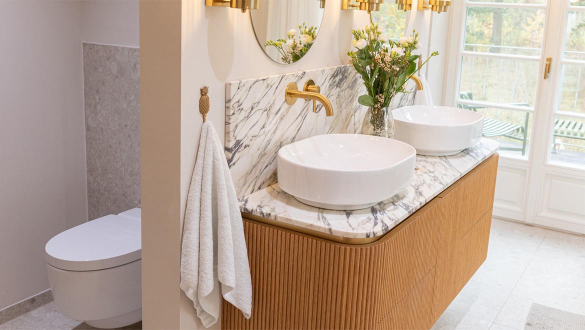 Geberit AquaClean Dusch-WC wurde bei der Badrenovierung installiert.