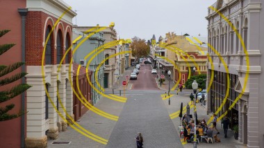 Fremantle optische Illusion, Street Art von Felice Varini (© Alamy).