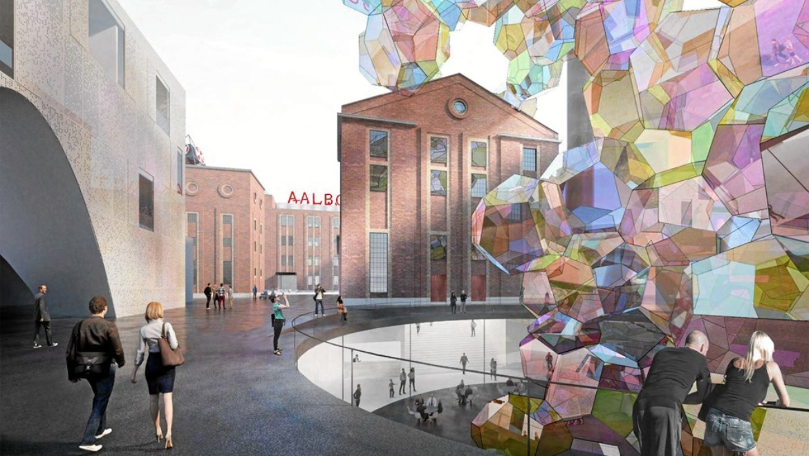 Das geplante Kunst- und Kulturprojekt „Cloud City“ in der alten Spirituosenfabrik von Aalborg, unterstützt von Martin Nielsen. (© Martin Nielsen)