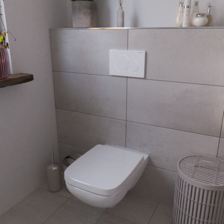 Geberit Renova Plan Wand-WC in geometrischem Design mit Betätigungsplatte Sigma01