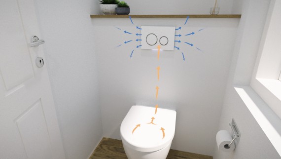 WC mit Geberit DuoFresh Geruchsabsaugung