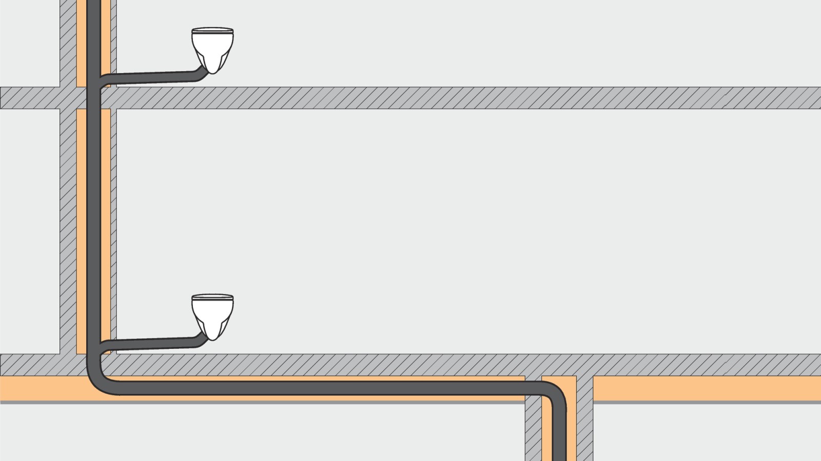 Das Entwässerungssystem mit Geberit SuperTube benötigt weniger Platz und bietet mehr Freiheit in der Planung.