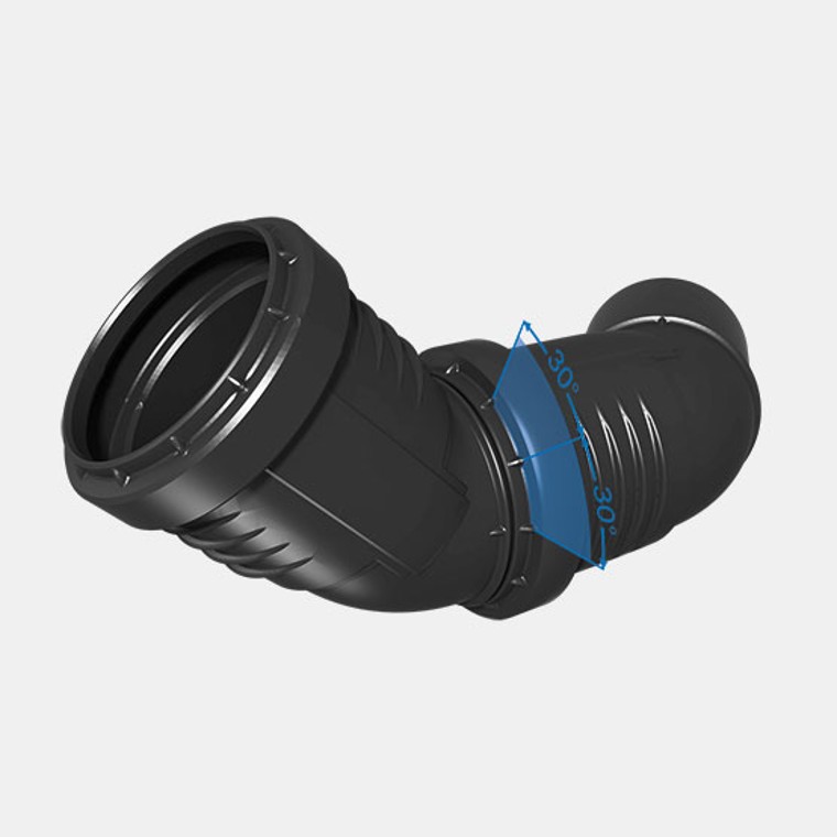 Einfache Ausrichtungshilfe: die 30°-Markierung an den Formteilen von Geberit Silent-PP.