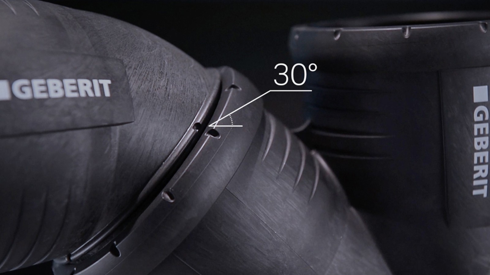 30°-Markierungen an den Geberit Silent-Pro-Formteilen