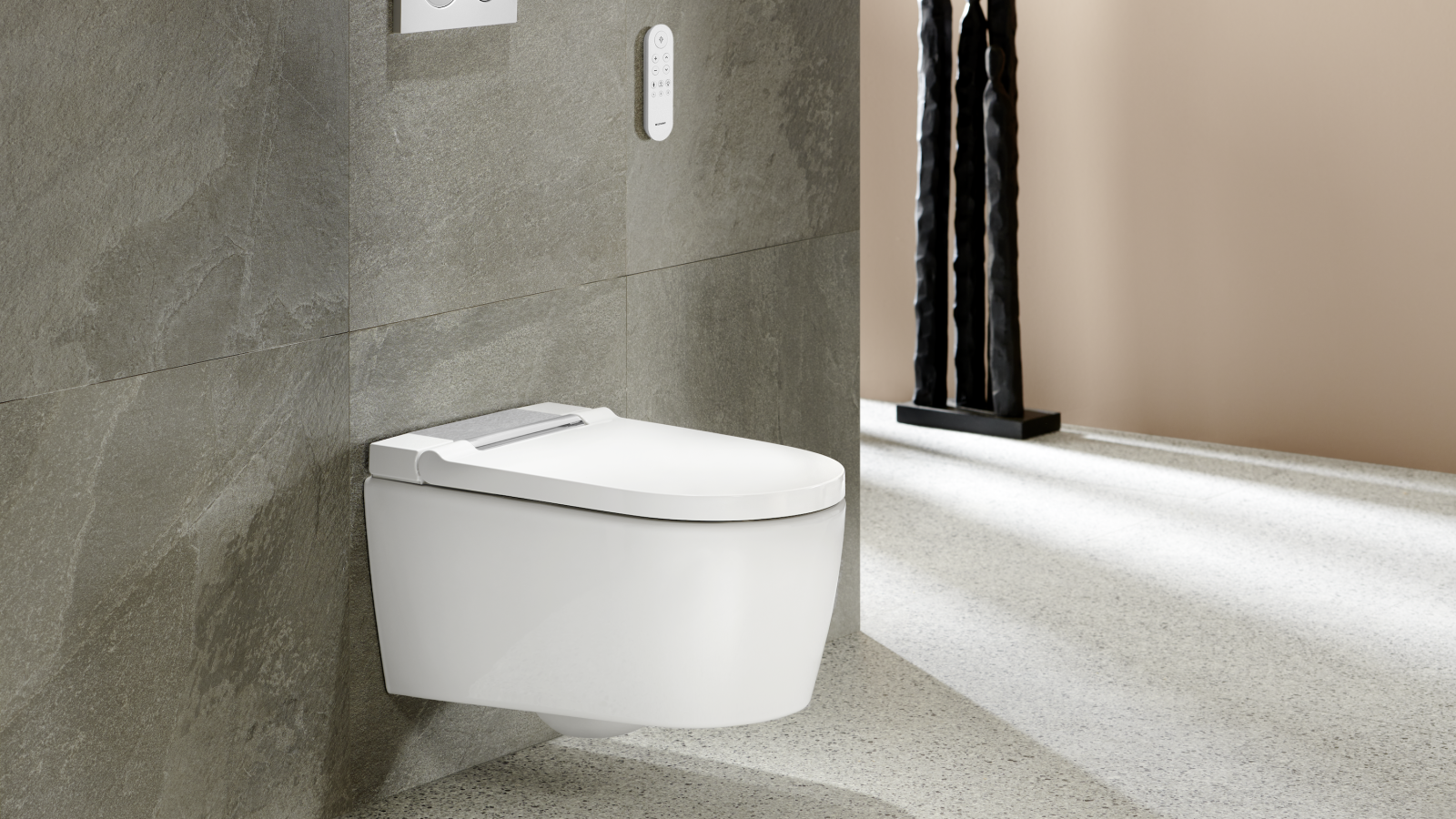 Geberit AquaClean Sela Weiß mit Fernbedienung und Betätigungsplatte Geberit Sigma20