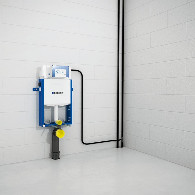 Verbindung Geberit Kombifix Element mit Zu- und Abläufen