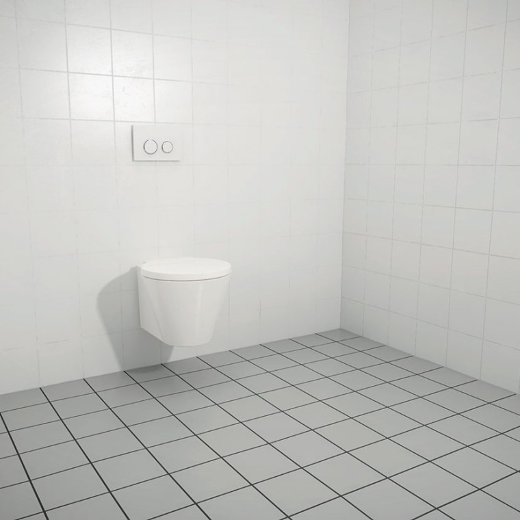 Anbringen der Sanitärapparate an gefliester Wand