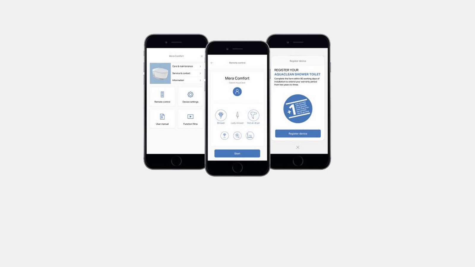 Geberit Home Bildschirmseiten