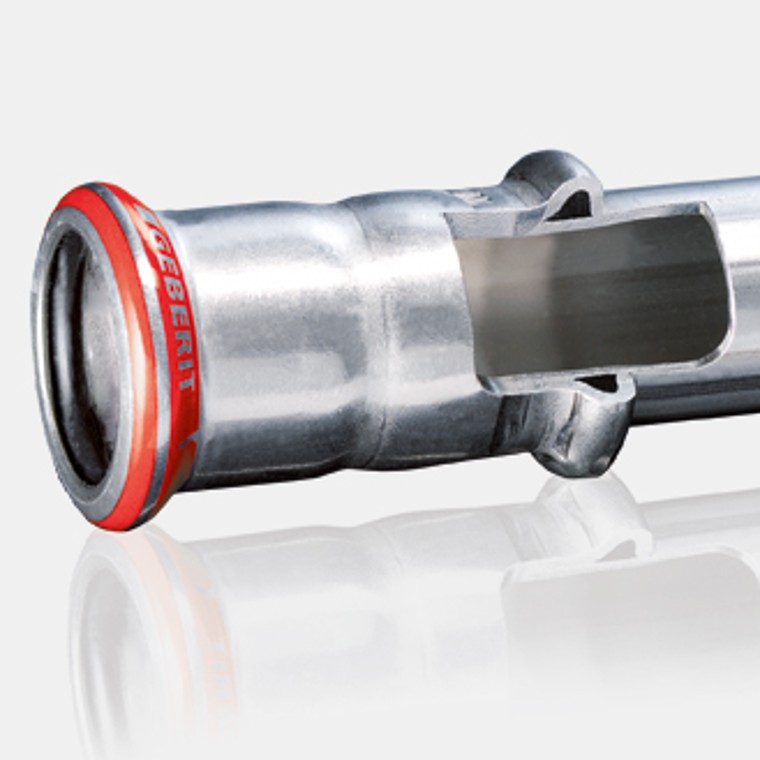 Querschnitt eines Geberit Mapress C-Stahl Fittings Querschnitt eines Geberit Mapress C-Stahl Fittings