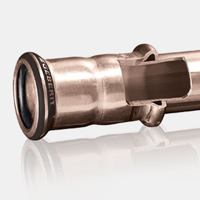 Querschnitt Geberit Mapress CuNiFe Systemrohr und Muffe Querschnitt Geberit Mapress CuNiFe Systemrohr und Muffe