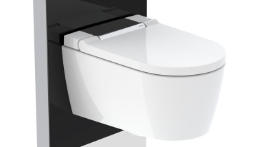 Geberit Monolith Plus Sanitärmodul in Weiß mit Dusch-WC Geberit AquaClean Sela