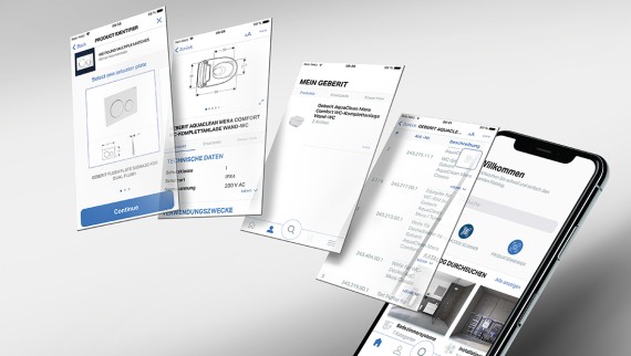 Mit der Geberit Pro-App ist das Know-How von Geberit stets mit dabei.