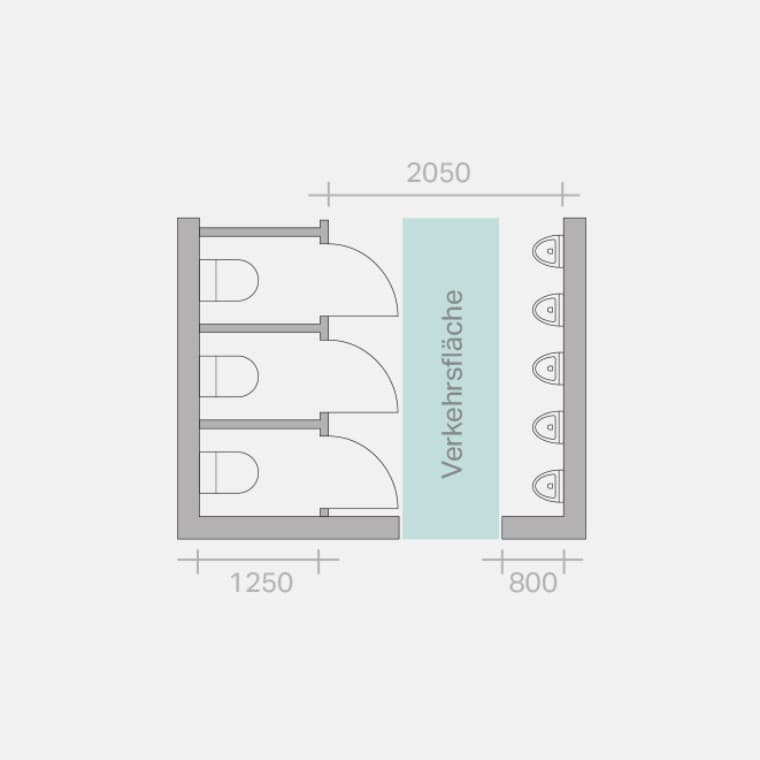 Maßangaben in mm, Zeichnung in Anlehnung an Sanitär-Technik, Feurich/Kühl, Band 1, 2011 Maßangaben in mm, Zeichnung in Anlehnung an Sanitär-Technik, Feurich/Kühl, Band 1, 2011