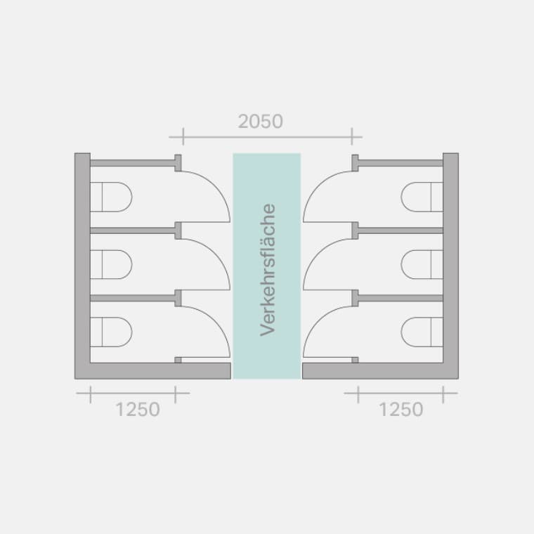 Maßangaben in mm, Zeichnung in Anlehnung an Sanitär-Technik, Feurich/Kühl, Band 1, 2011 Maßangaben in mm, Zeichnung in Anlehnung an Sanitär-Technik, Feurich/Kühl, Band 1, 2011