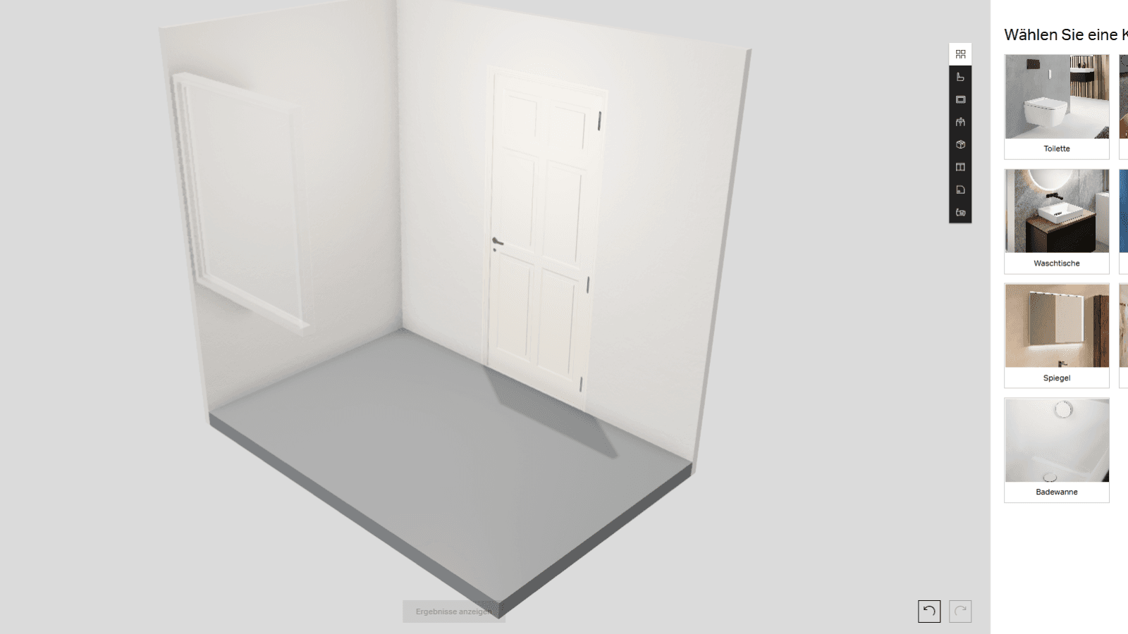Produktauswahl im 3D-Badplaner Produktauswahl im 3D-Badplaner