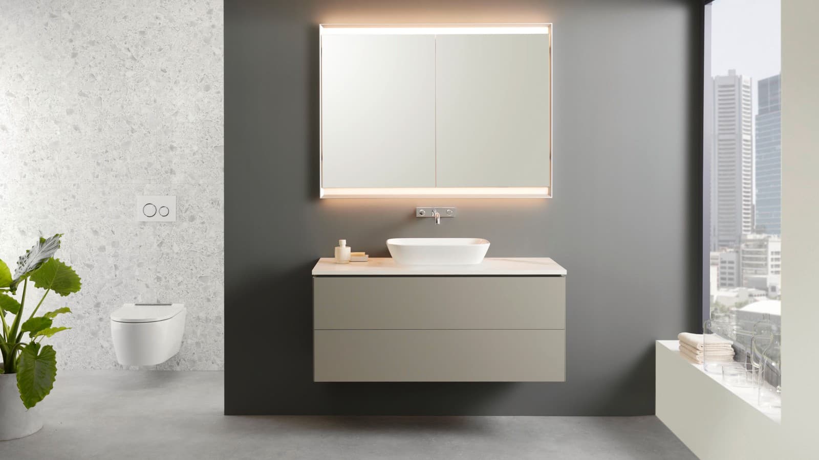 Geberit ONE Badezimmer – Waschplatz und WC-Bereich Geberit ONE Badezimmer – Waschplatz und WC-Bereich
