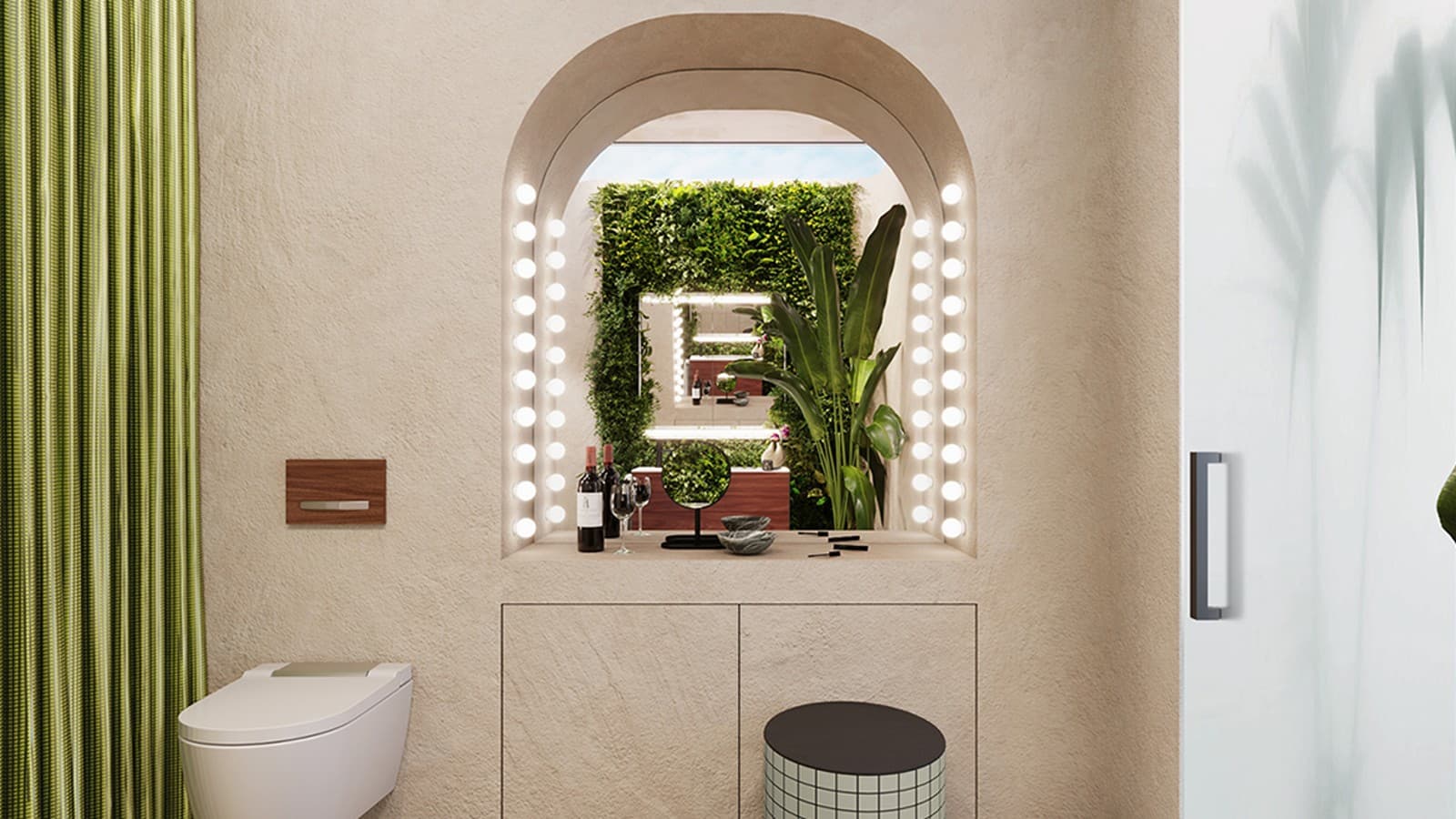 Ruhezone Bad mit Waschtisch und Spiegelschrank der Badserie Geberit ONE Ruhezone Bad mit Waschtisch und Spiegelschrank der Badserie Geberit ONE