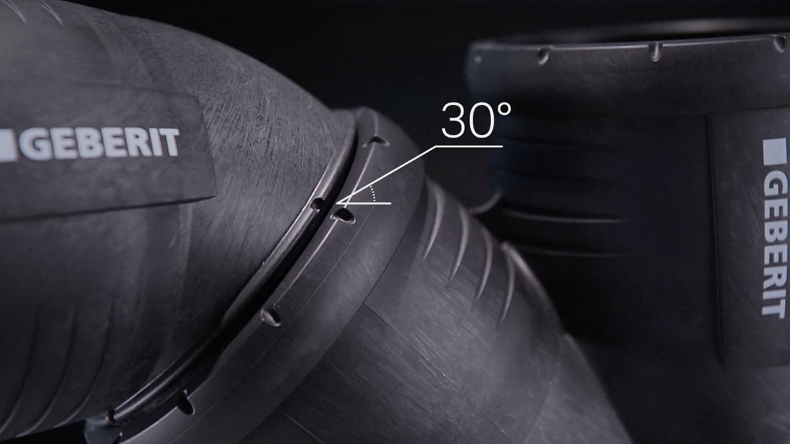30°-Markierungen an den Geberit Silent-Pro-Formteilen 30°-Markierungen an den Geberit Silent-Pro-Formteilen