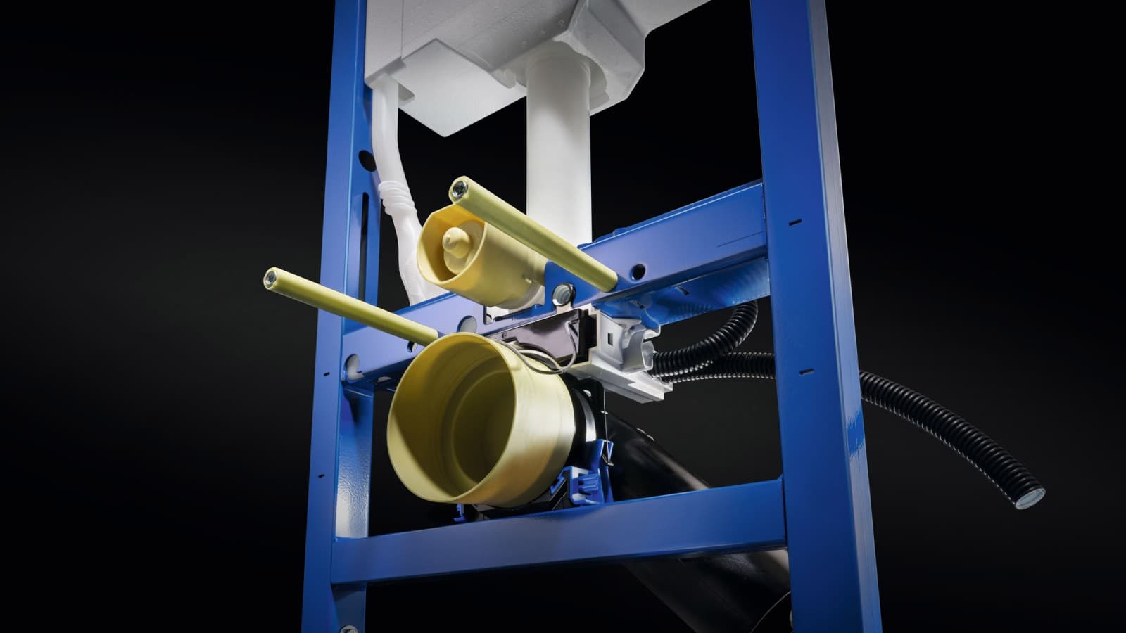 Komfortabler Stromanschluss über die Power & Connect Box am Installationselement für WC Komfortabler Stromanschluss über die Power & Connect Box am Installationselement für WC