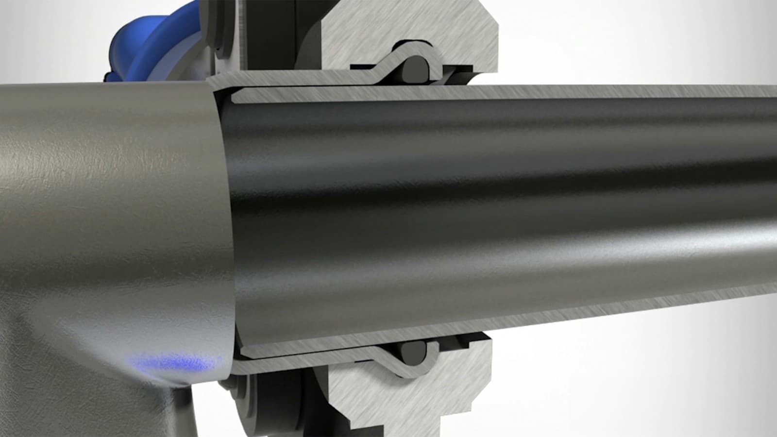 Schritt 1: Fitting, Systemrohr und Werkzeug greifen präzise ineinander Schritt 1: Fitting, Systemrohr und Werkzeug greifen präzise ineinander