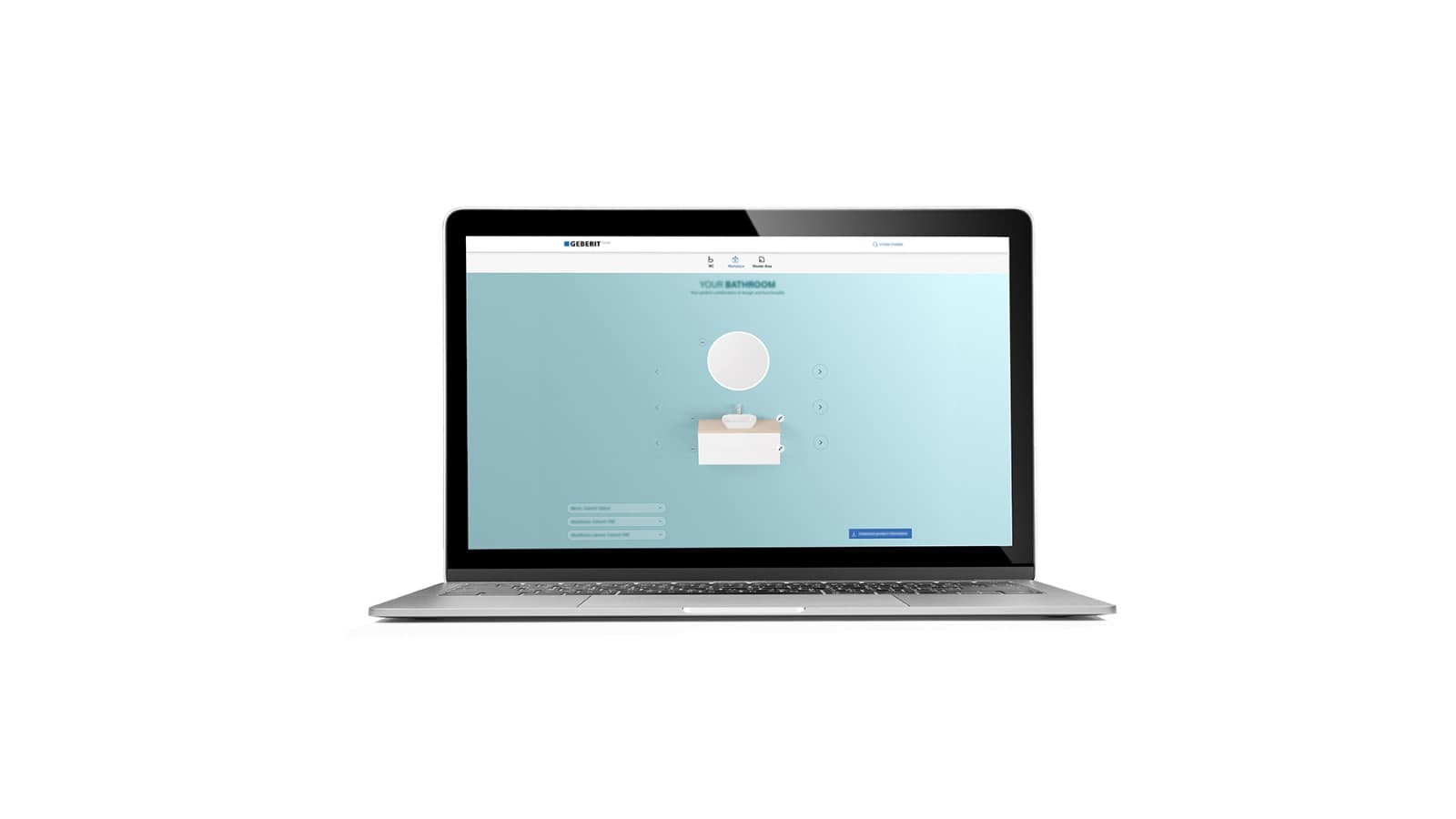 Mann erstellt seinen Waschplatz mit dem Geberit Produktfinder Mann erstellt seinen Waschplatz mit dem Geberit Produktfinder